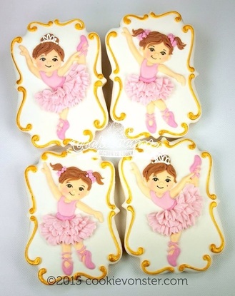 Kayla in a Tutu for her Tutu Party for her 2nd birthday.  Ballerina Cookies for a Ballerina Party